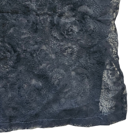 Vintage Black Floral Lace Button Up Vest - Picture 4 of 4